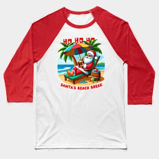 Relaxing Beach Santa funny summer Baseball T-Shirt